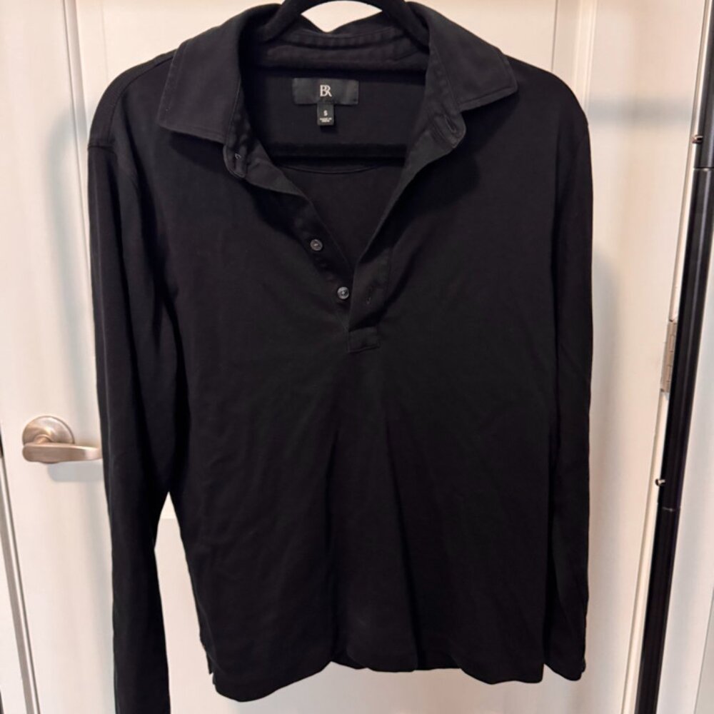 Banana Republic Long Sleeve Polo - black